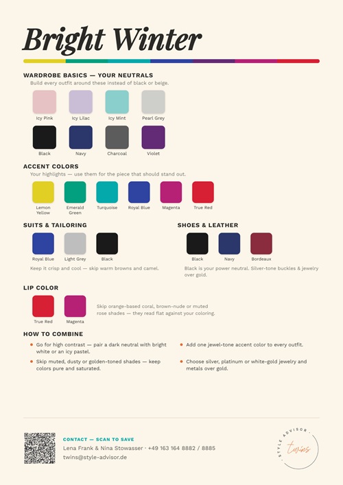 Bright Winter Farben