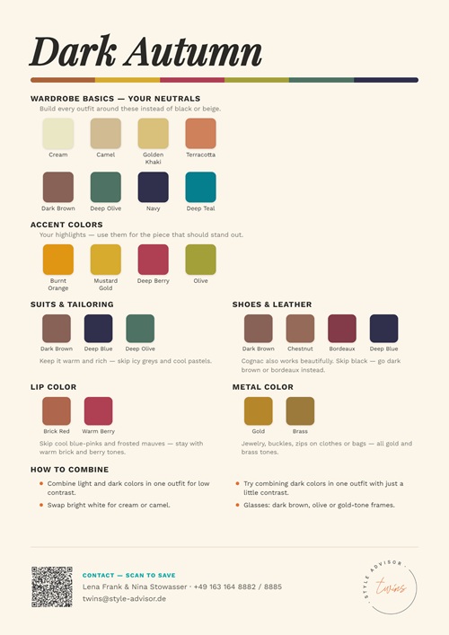 Deep Autumn Farben